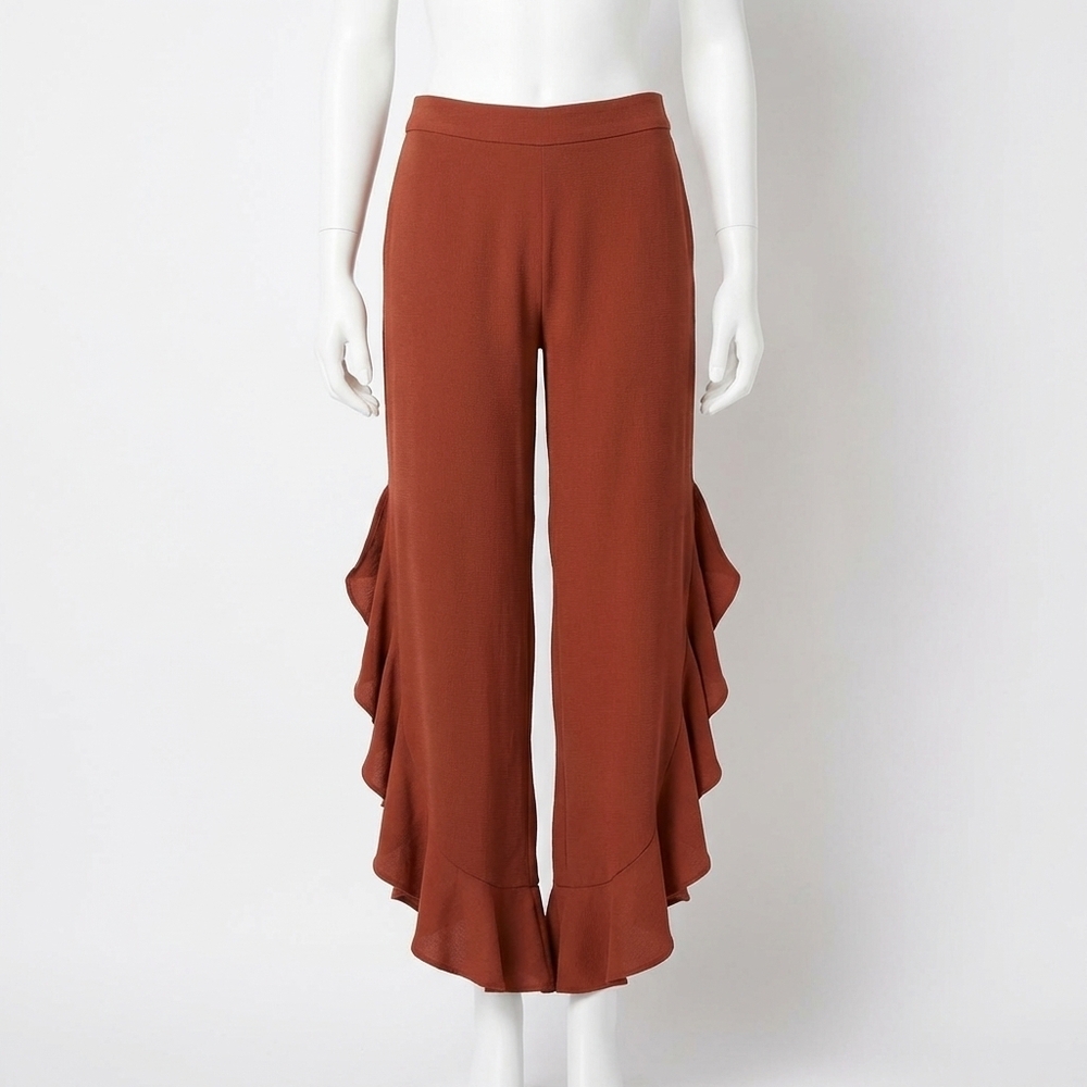 NEW AMANDA UPRICHARD moonlight ruffle pant in harvest